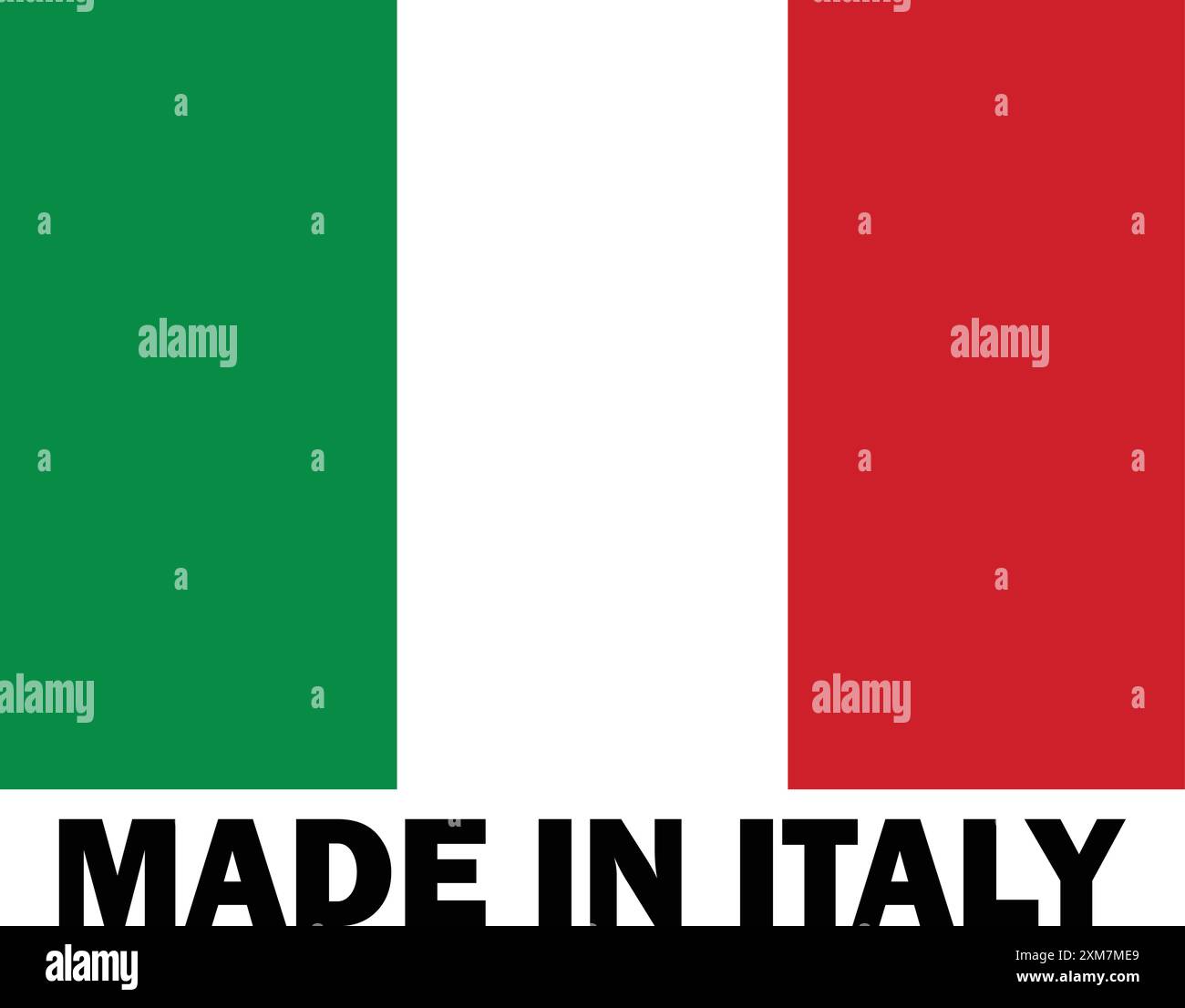 Made in Italy, Made in Italy, cartello di produzione, icona prodotto italiano, icona Made in Italy, Made in Italy con bandiera Illustrazione Vettoriale