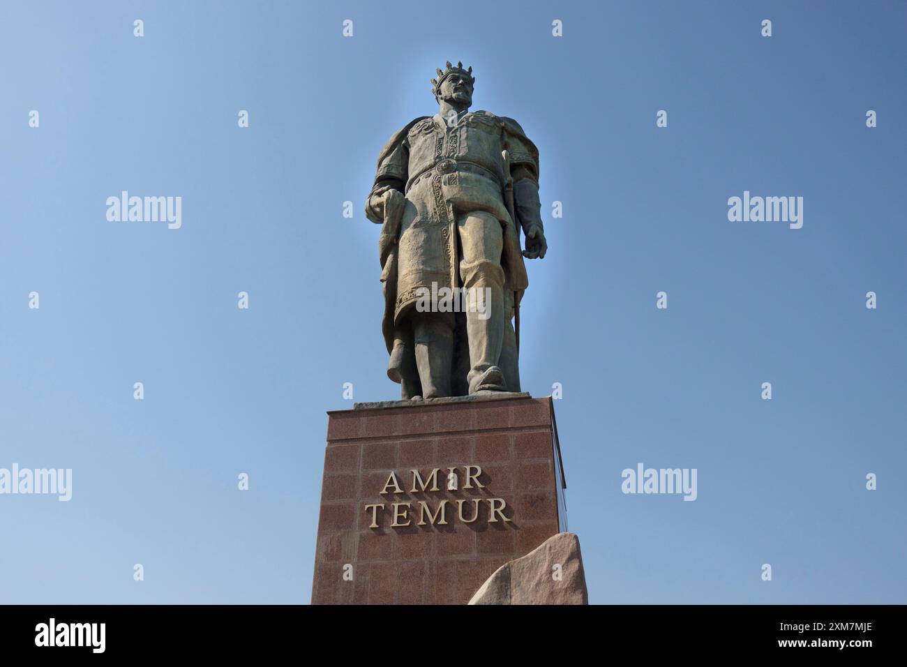 Statua di Amir Temur a Shahrisabz, Uzbekistan Foto Stock