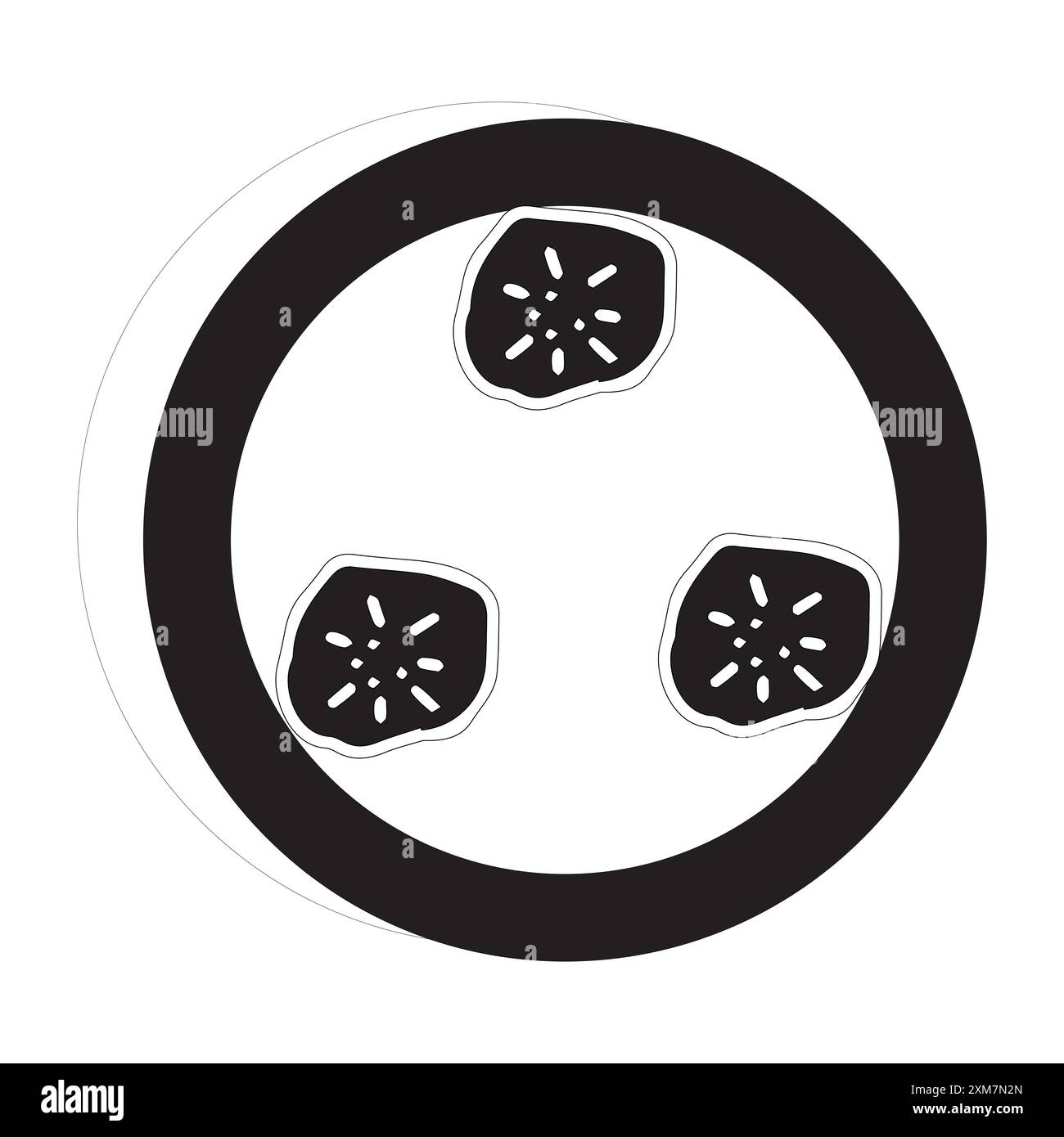 Le fette di banana illustrano dimensioni e angoli diversi. Pezzi di banana tritati con buccia e senza buccia, illustrazione vettoriale dell'icona del design. Illustrazione Vettoriale