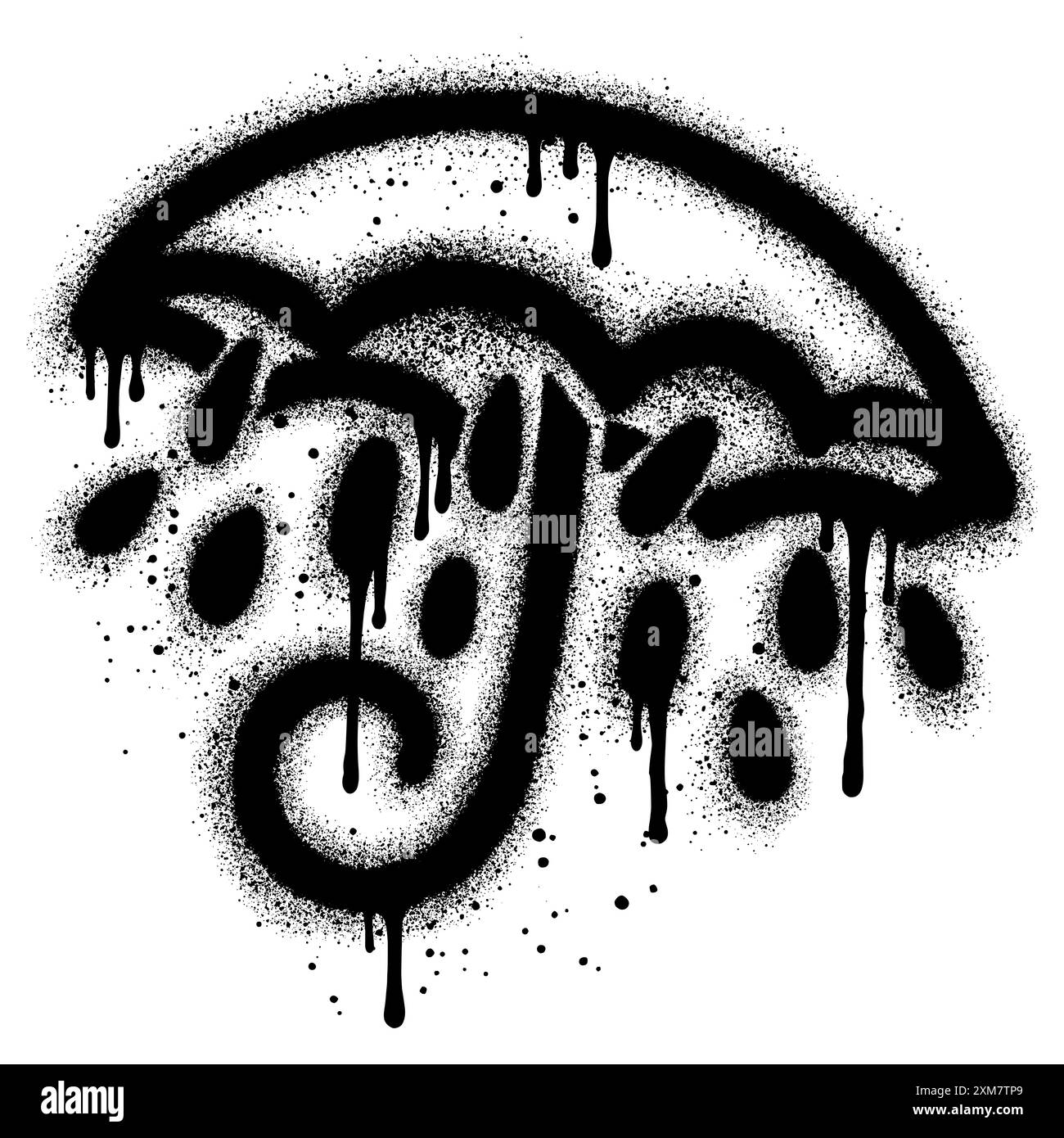 Icona dell'ombrello Graffiti verniciato a spruzzo spruzzato isolato con sfondo bianco.eps 10. Illustrazione Vettoriale