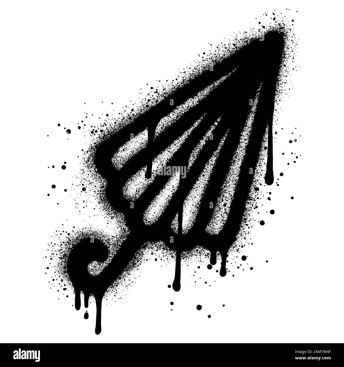 Icona dell'ombrello Graffiti verniciato a spruzzo spruzzato isolato con sfondo bianco.eps 10. Illustrazione Vettoriale