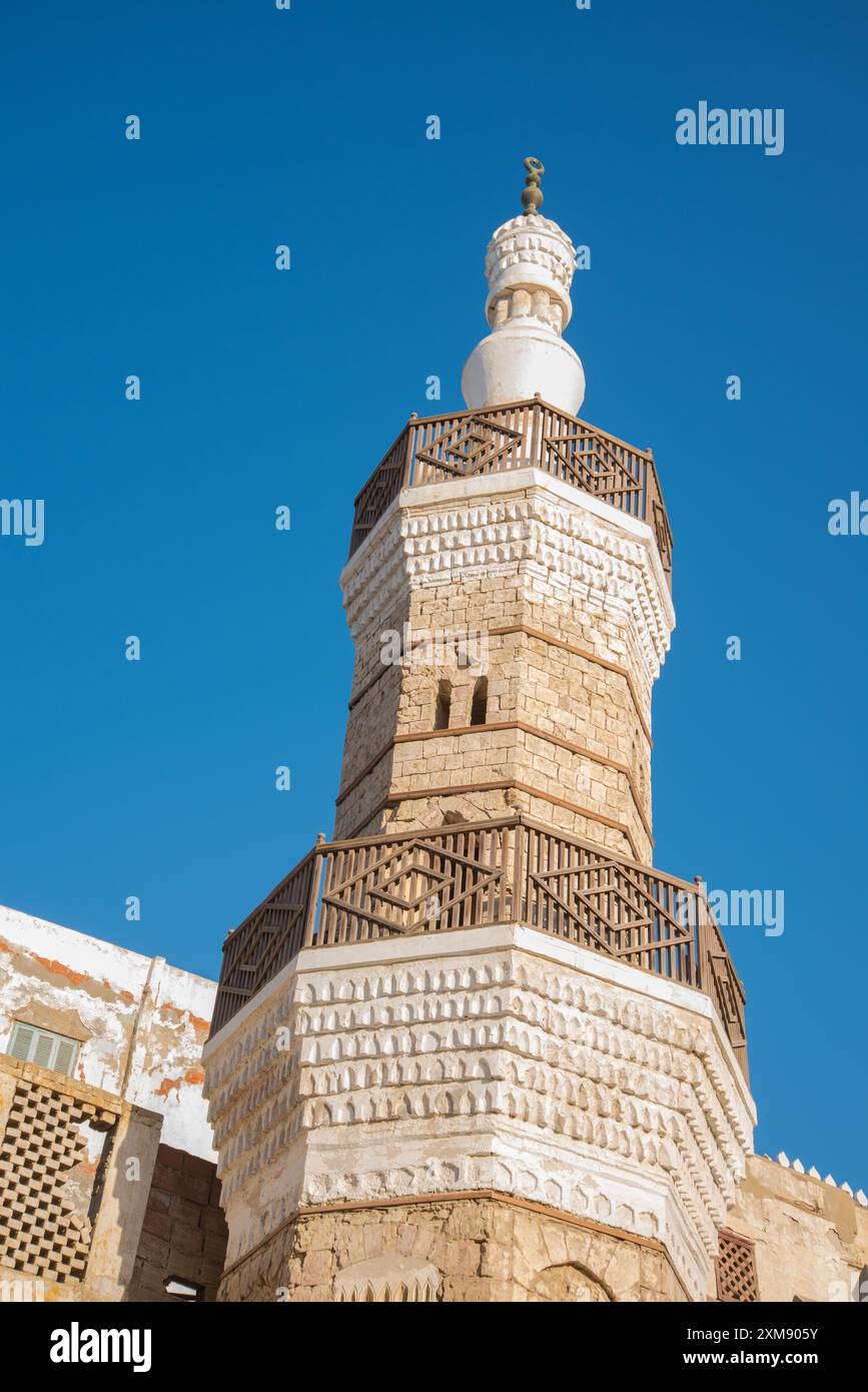 Antica architettura araba nell'area storica di Jeddah Balad Foto Stock