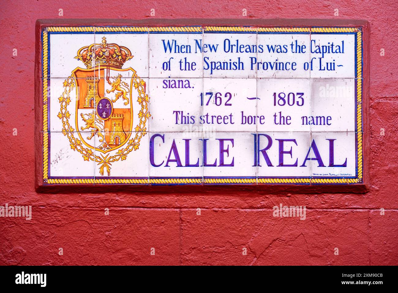 Historic Royal Street, Calle Real, segnale stradale, quartiere francese, New Orleans, Louisiana, Stati Uniti Foto Stock