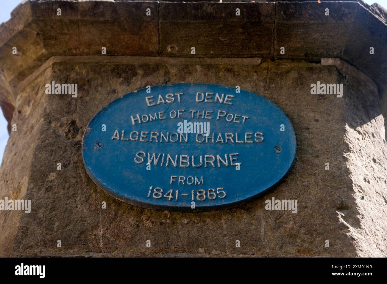 East Dene, targa sulla casa del poeta Swinburne, Bonchurch, Isola di Wight, Inghilterra Foto Stock