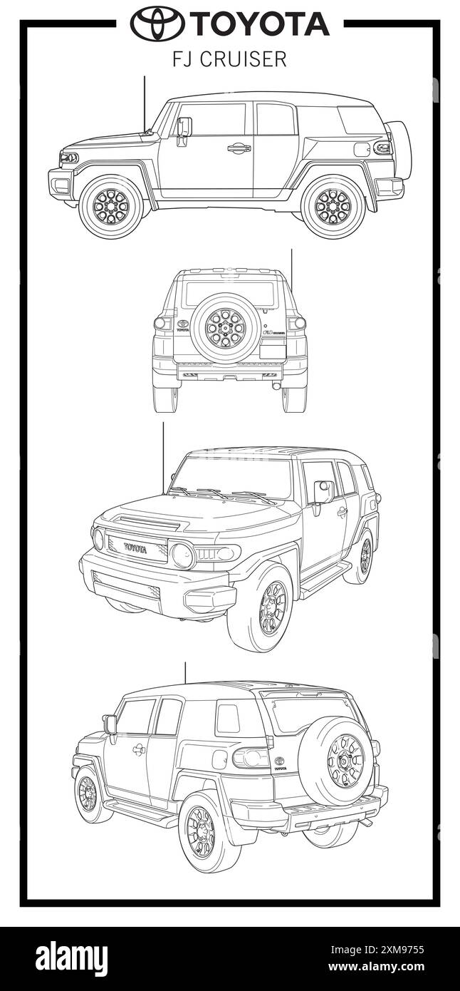 Progetto dell'auto Toyota FJ Cruiser Illustrazione Vettoriale