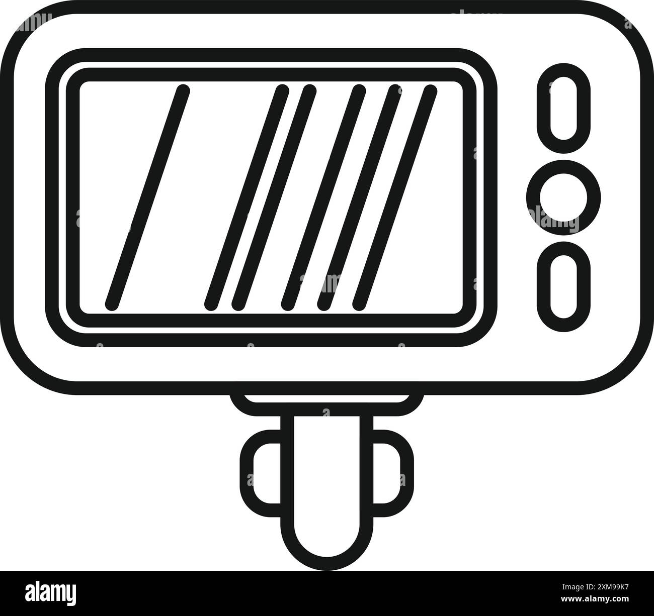 Ecoscandaglio che mostra i dati per la pesca che mostrano la profondità dell'acqua in uno stile semplice e lineare Illustrazione Vettoriale