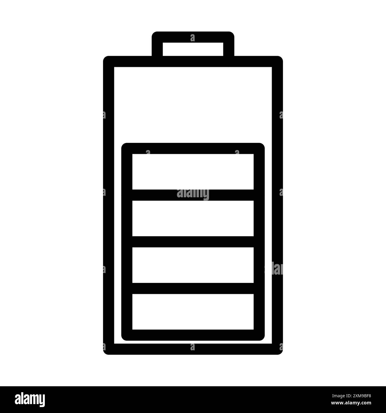 Icona della batteria logo lineare Set di marchi in bianco e nero per il Web Illustrazione Vettoriale