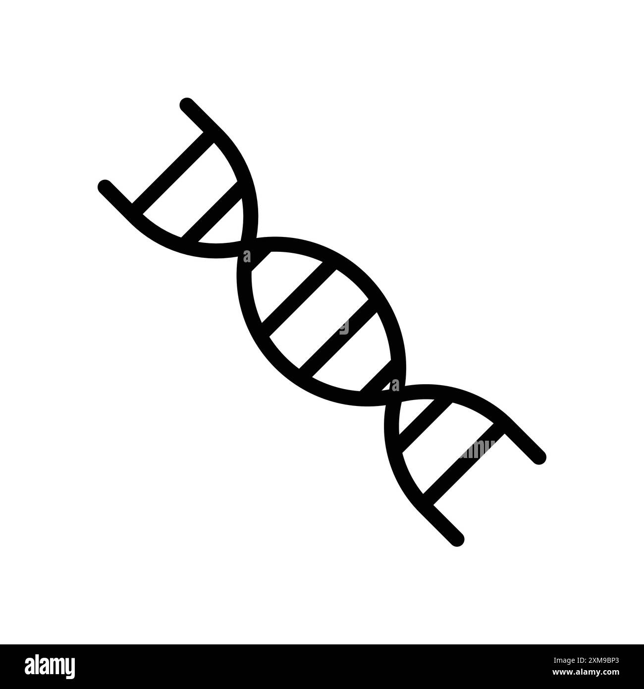 Collezione DNA Icon LINEAR logo Set in bianco e nero per il Web Illustrazione Vettoriale