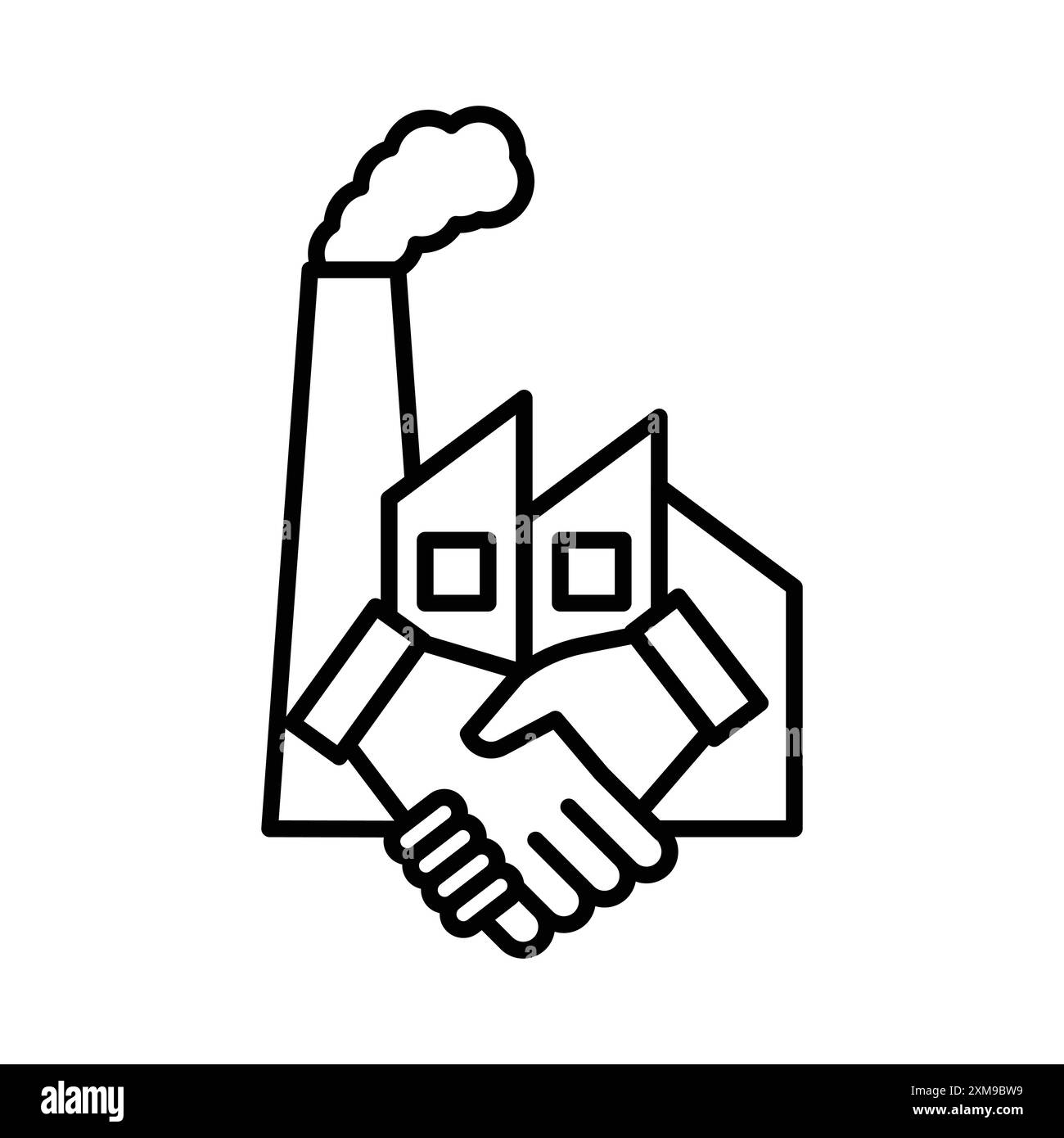 Icona Factory Deal collezione di marchi con logo lineare in bianco e nero per il Web Illustrazione Vettoriale