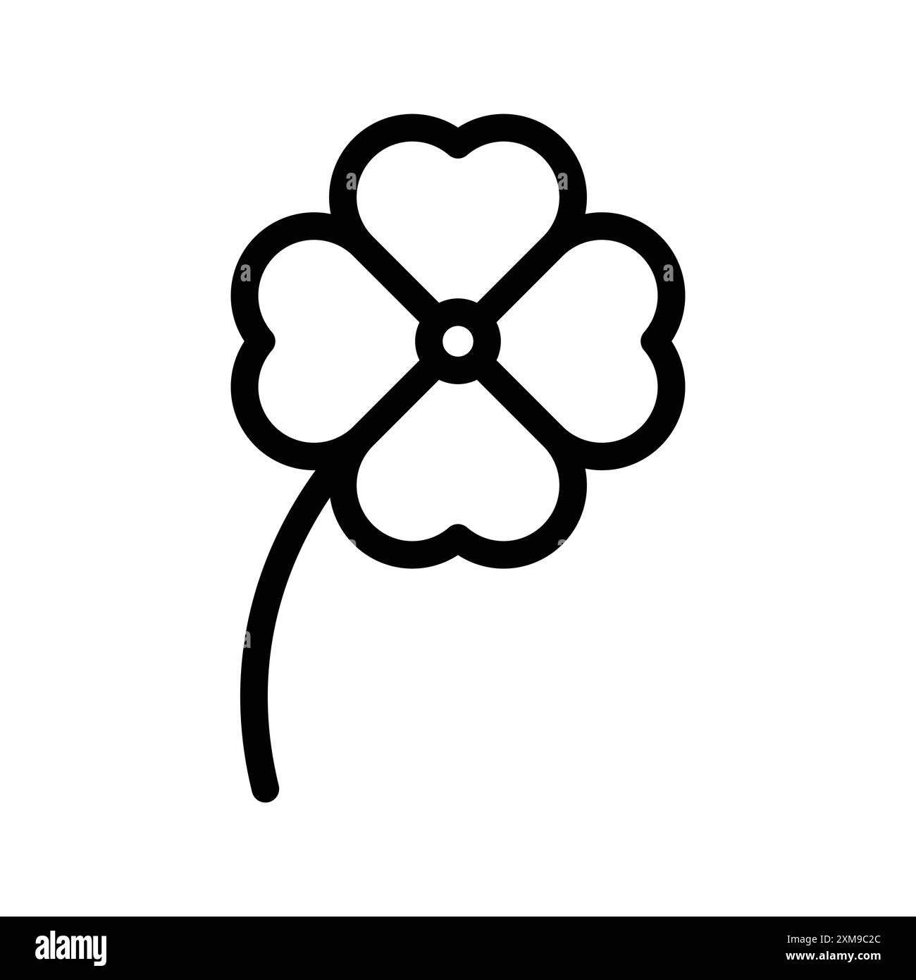 Collezione Clover Icon logo lineare in bianco e nero per il Web Illustrazione Vettoriale