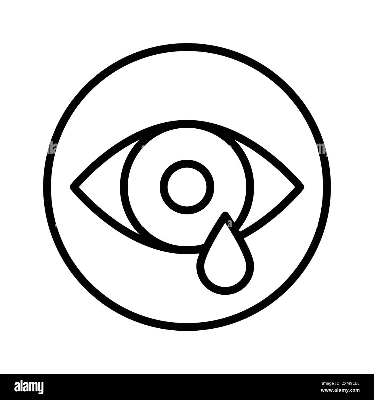 Icona di pianto, logo lineare, set di marchi in bianco e nero per il Web Illustrazione Vettoriale