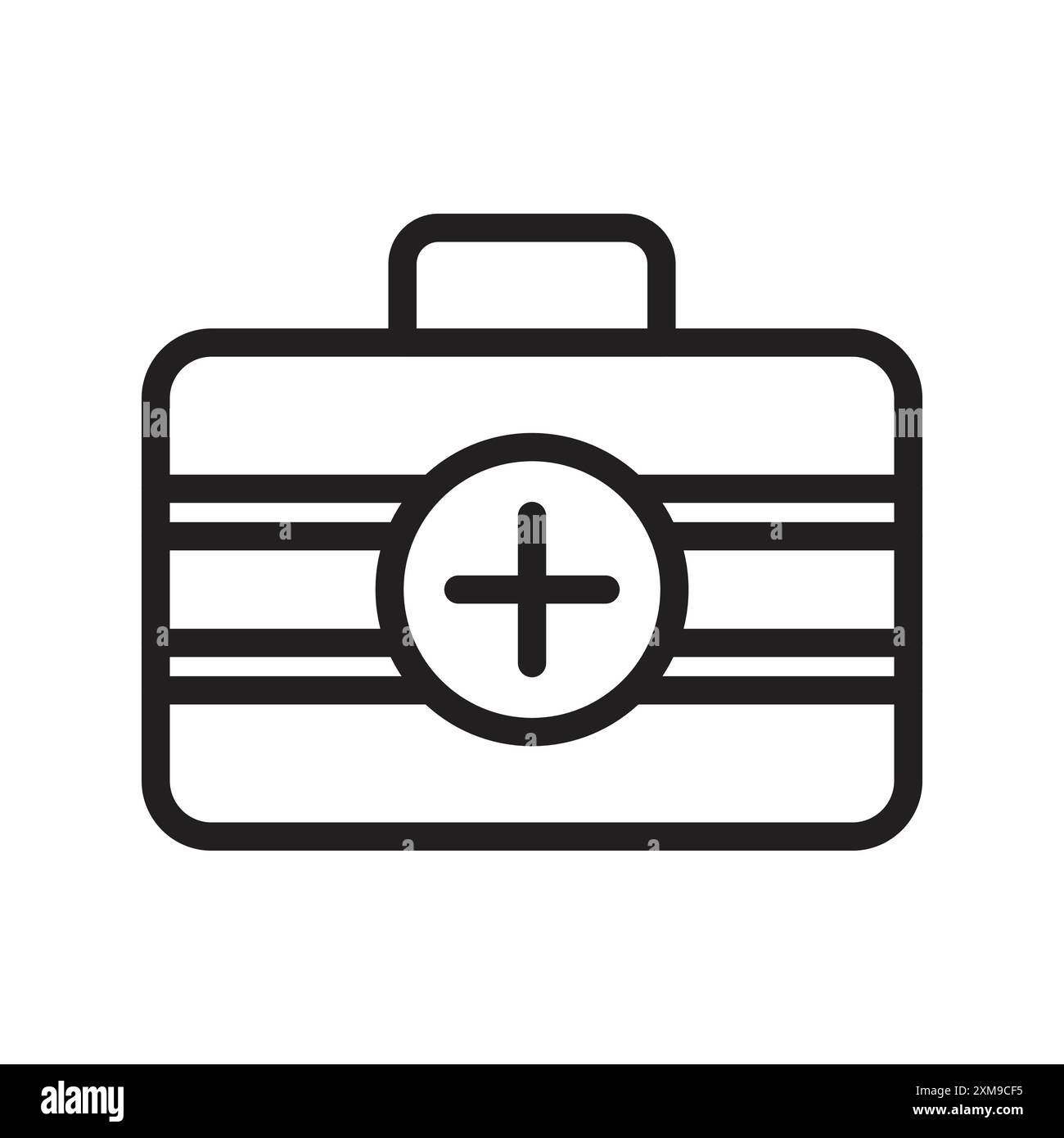 Kit di emergenza icona lineare logo set collezione in bianco e nero per Web Illustrazione Vettoriale