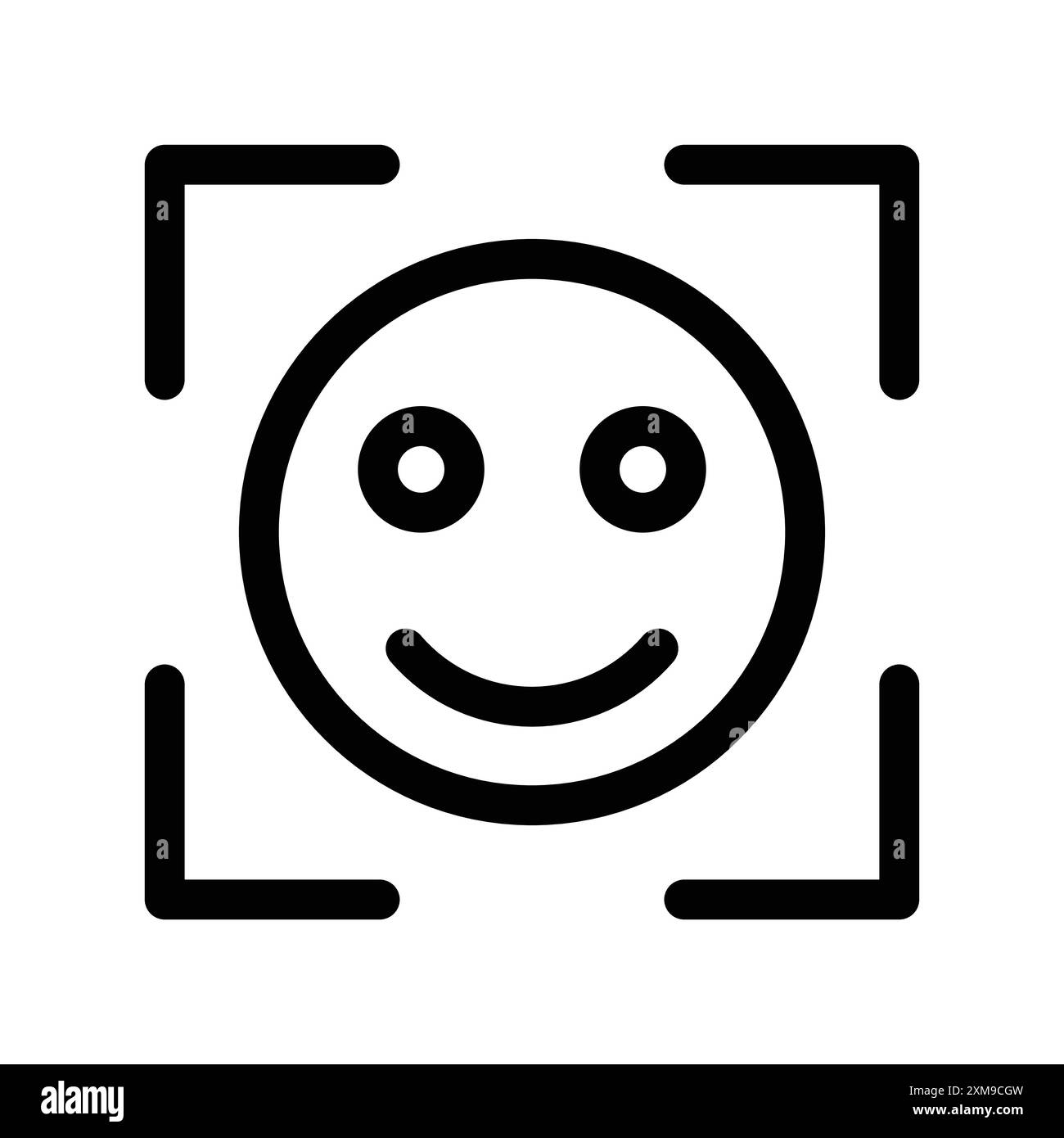 Icona Face id logo lineare Set di marchi in bianco e nero per il Web Illustrazione Vettoriale