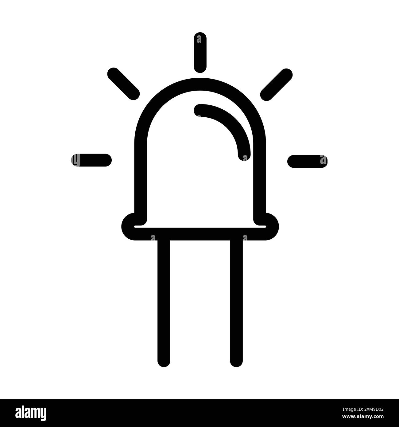 Icona della lampadina a LED collezione di marchi con logo lineare in bianco e nero per il Web Illustrazione Vettoriale