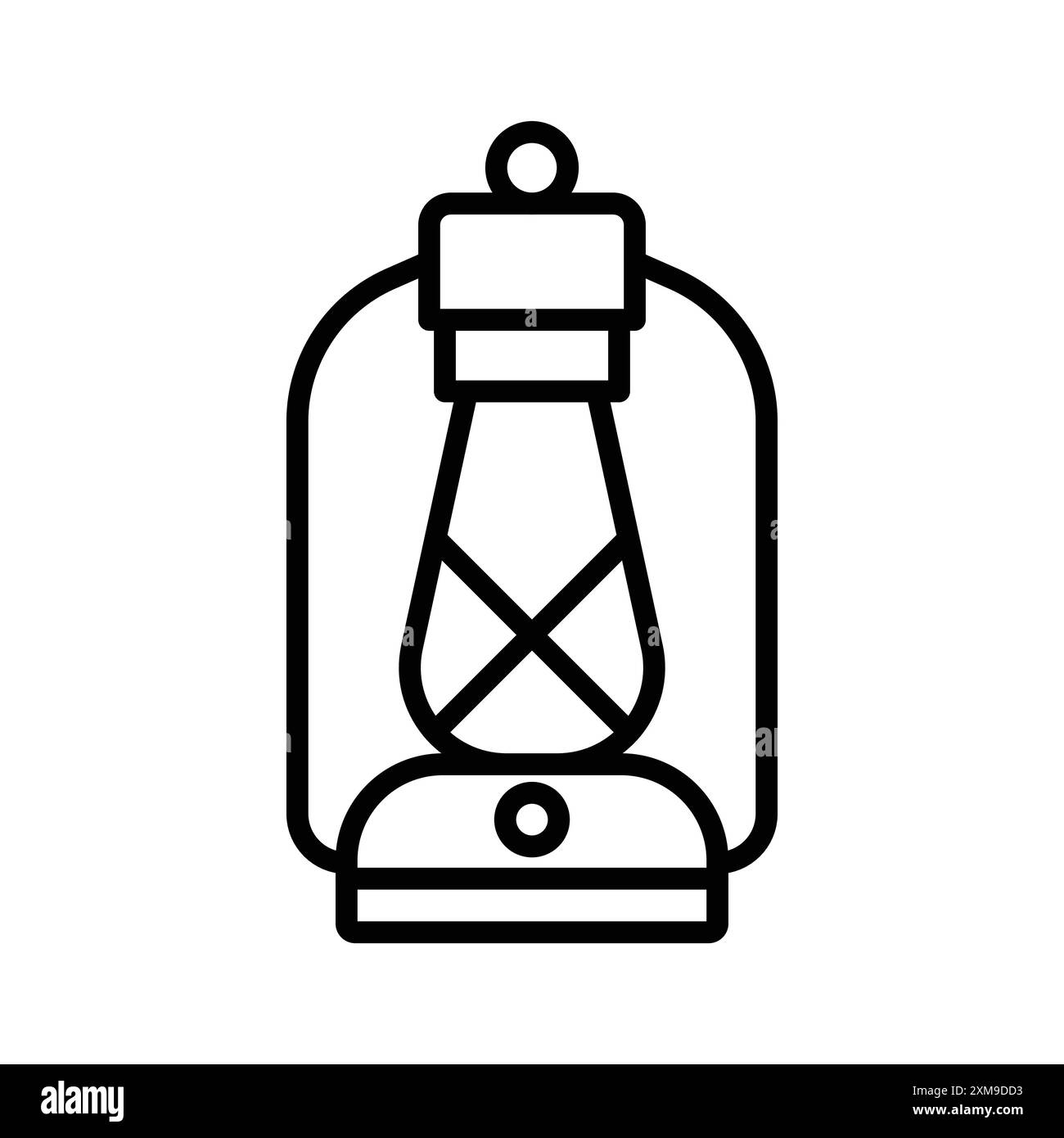 Set di marchi con logo lineare a lanterna a olio in bianco e nero per il Web Illustrazione Vettoriale