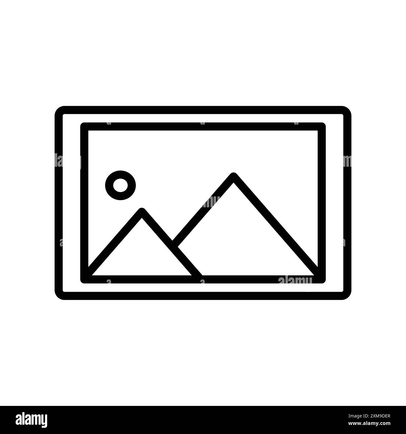 icona immagine o foto marchio logo lineare insieme in bianco e nero per il web Illustrazione Vettoriale