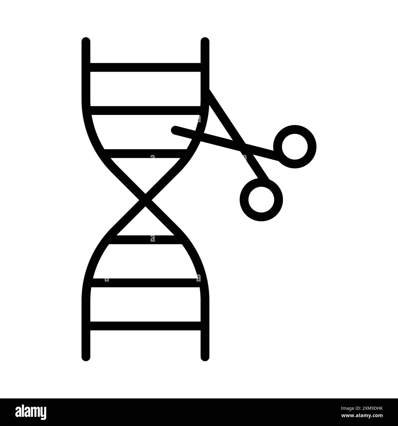 icona di modifica del genoma, logo lineare, set di marchi in bianco e nero per il web Illustrazione Vettoriale