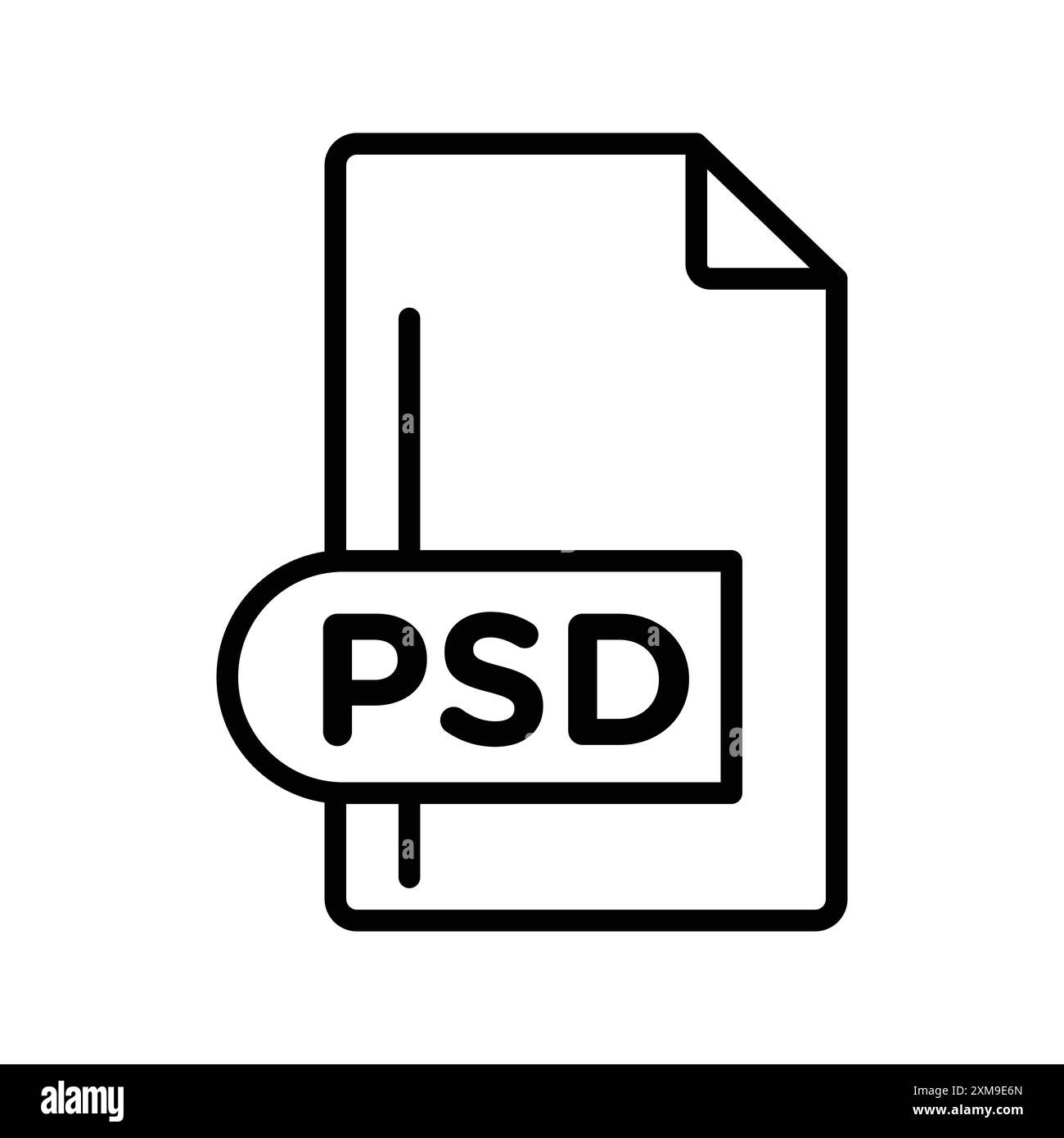 Icona formato file PSD logo lineare Set di marchi in bianco e nero per il Web Illustrazione Vettoriale