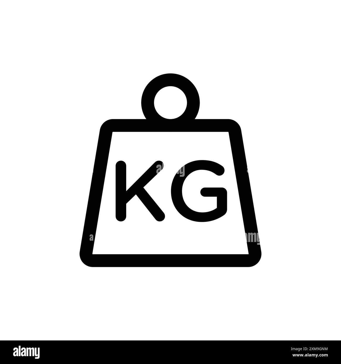Peso icona chilogrammo logo lineare Set collezione in bianco e nero per il Web Illustrazione Vettoriale