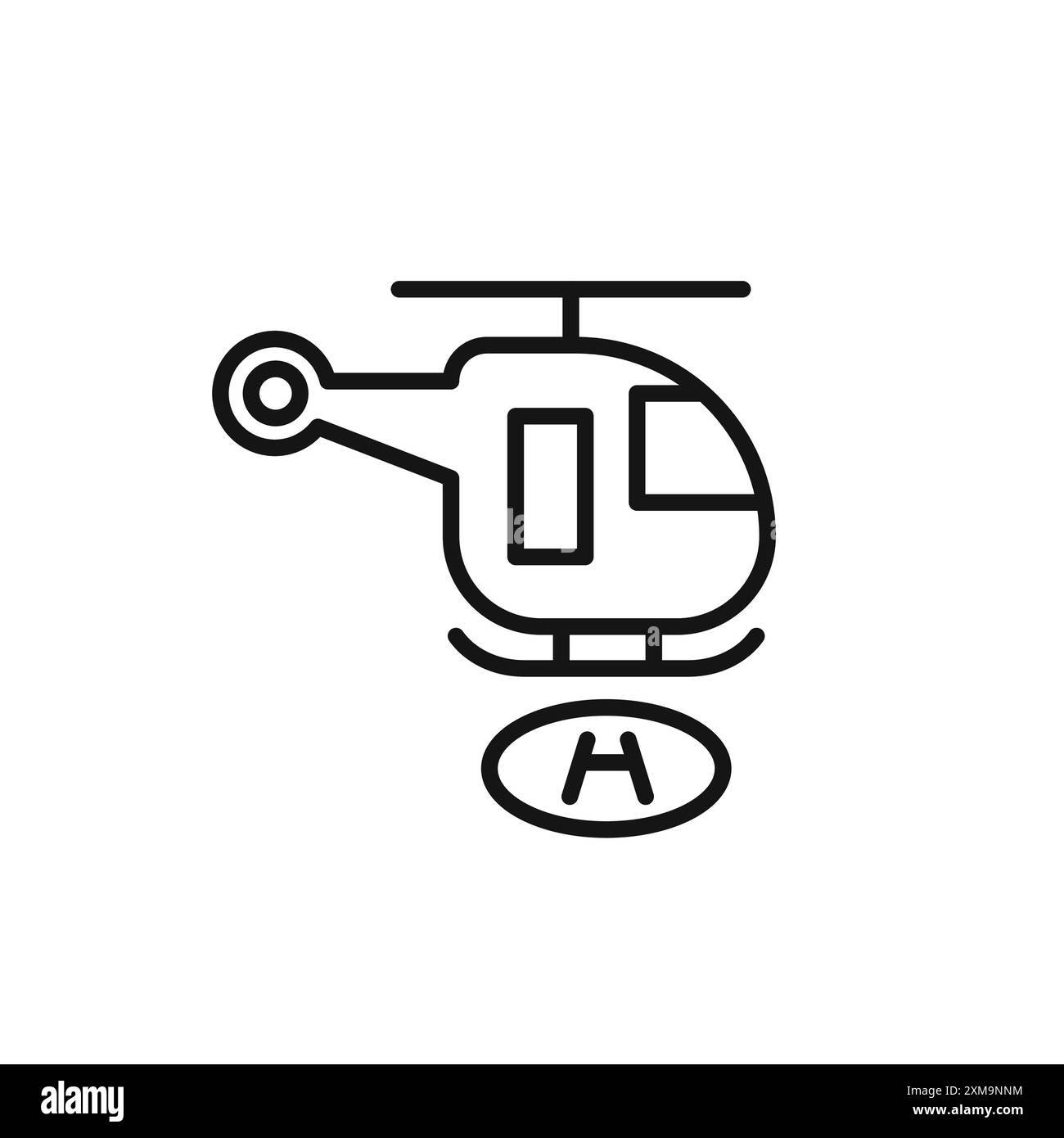 collezione di profili dell'icona dell'eliporto dell'elicottero o in bianco e nero Illustrazione Vettoriale