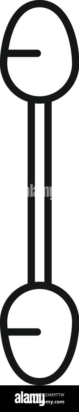 Semplice disegno in bianco e nero di un batuffolo di cotone, ideale per concetti come igiene e assistenza sanitaria Illustrazione Vettoriale