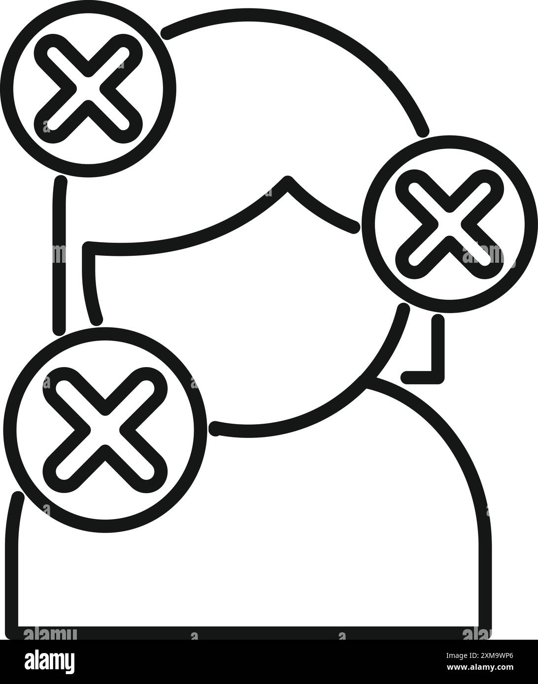 Questa semplice icona rappresenta problemi di salute mentale come depressione e ansia Illustrazione Vettoriale