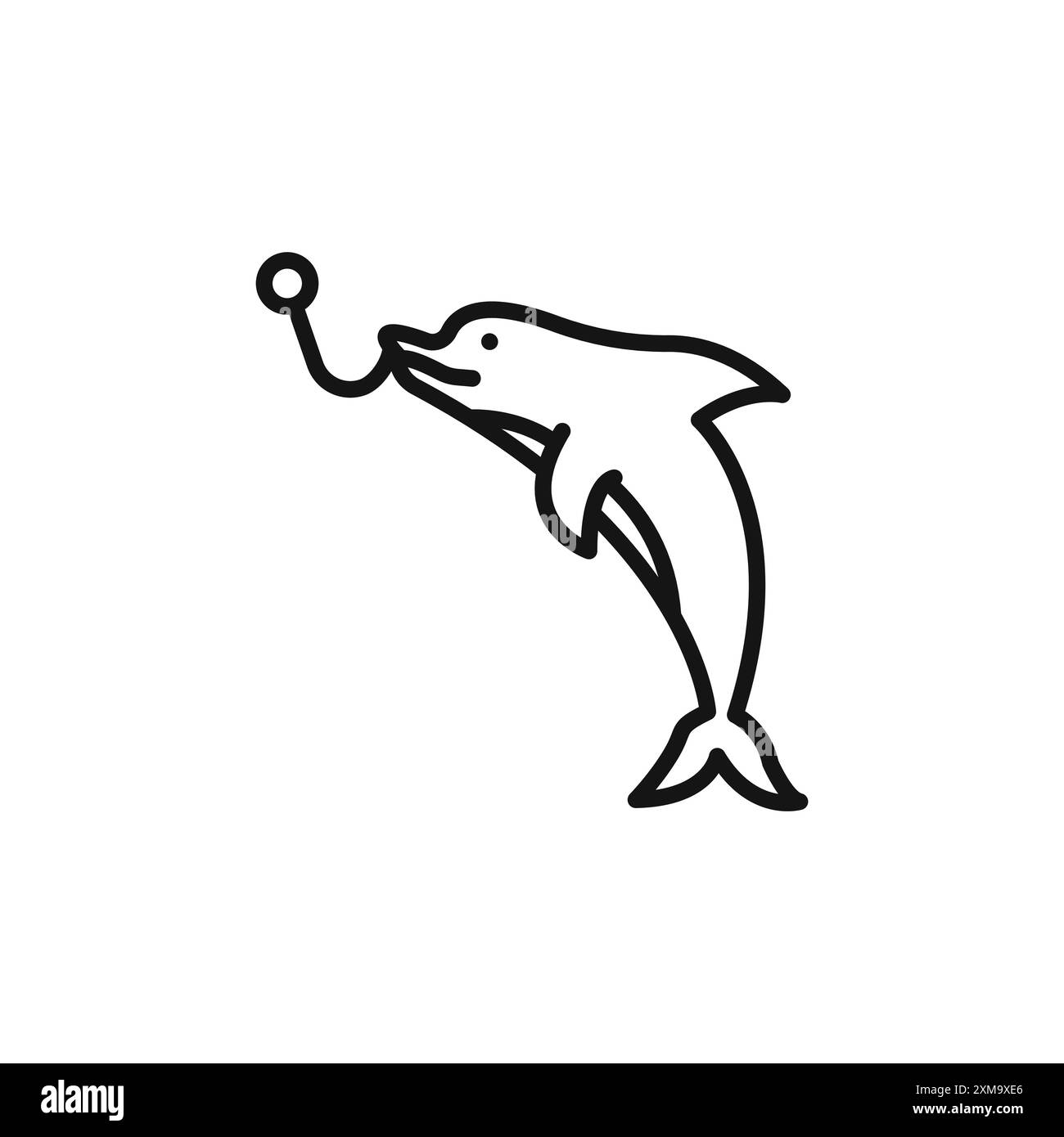 Collezione di profili icona Minnow pesca esca o in bianco e nero Illustrazione Vettoriale