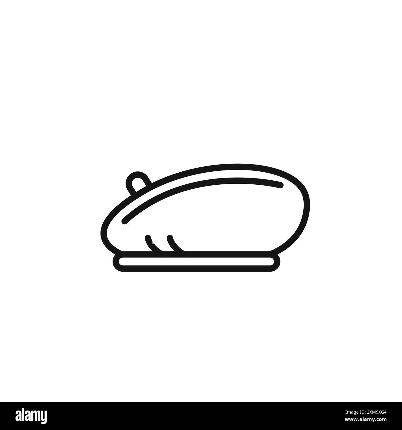 Beret Icon Outline Collection o set in bianco e nero Illustrazione Vettoriale