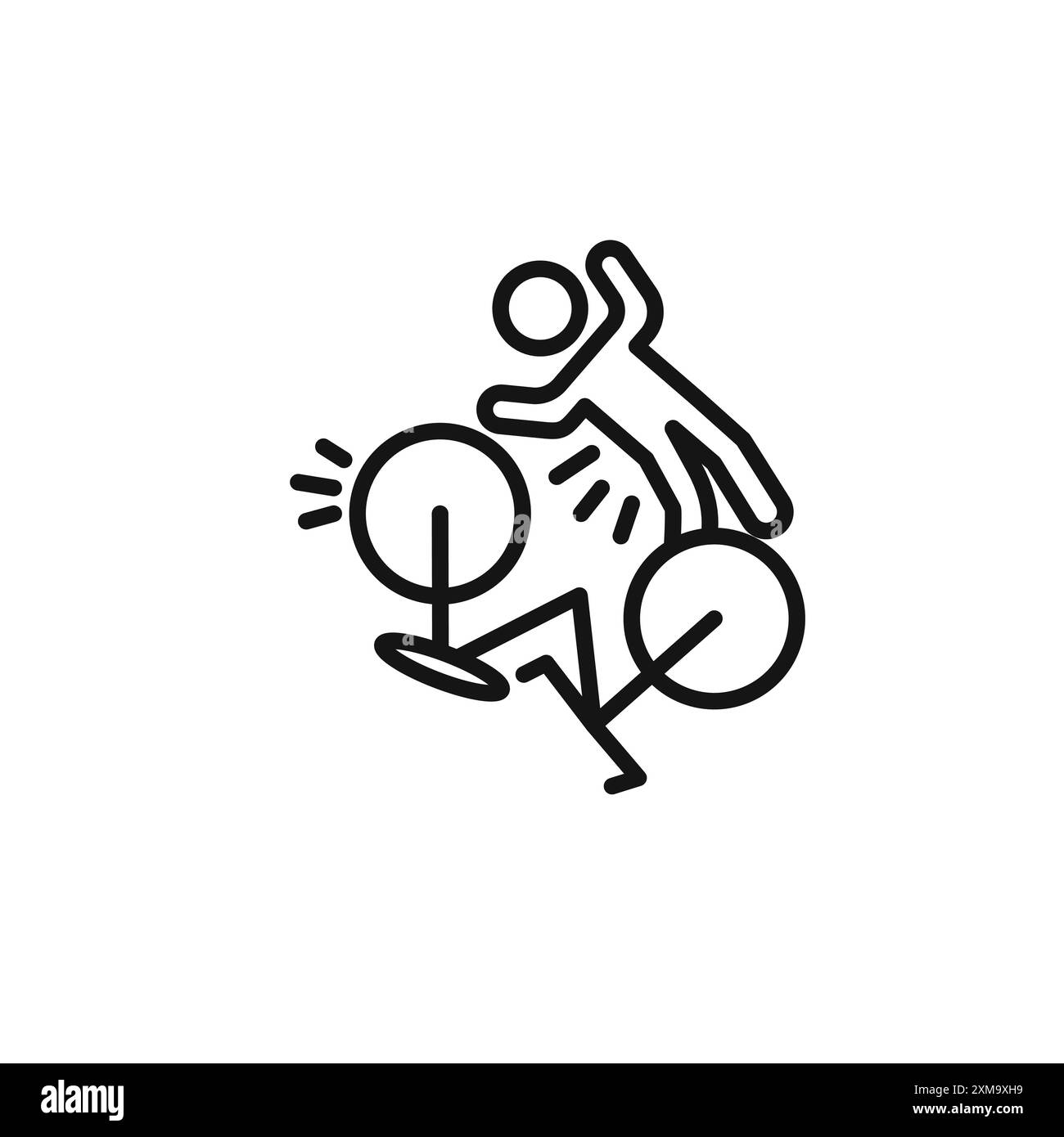 collezione contorno icona becycle accident o set con contorno bianco e nero Illustrazione Vettoriale