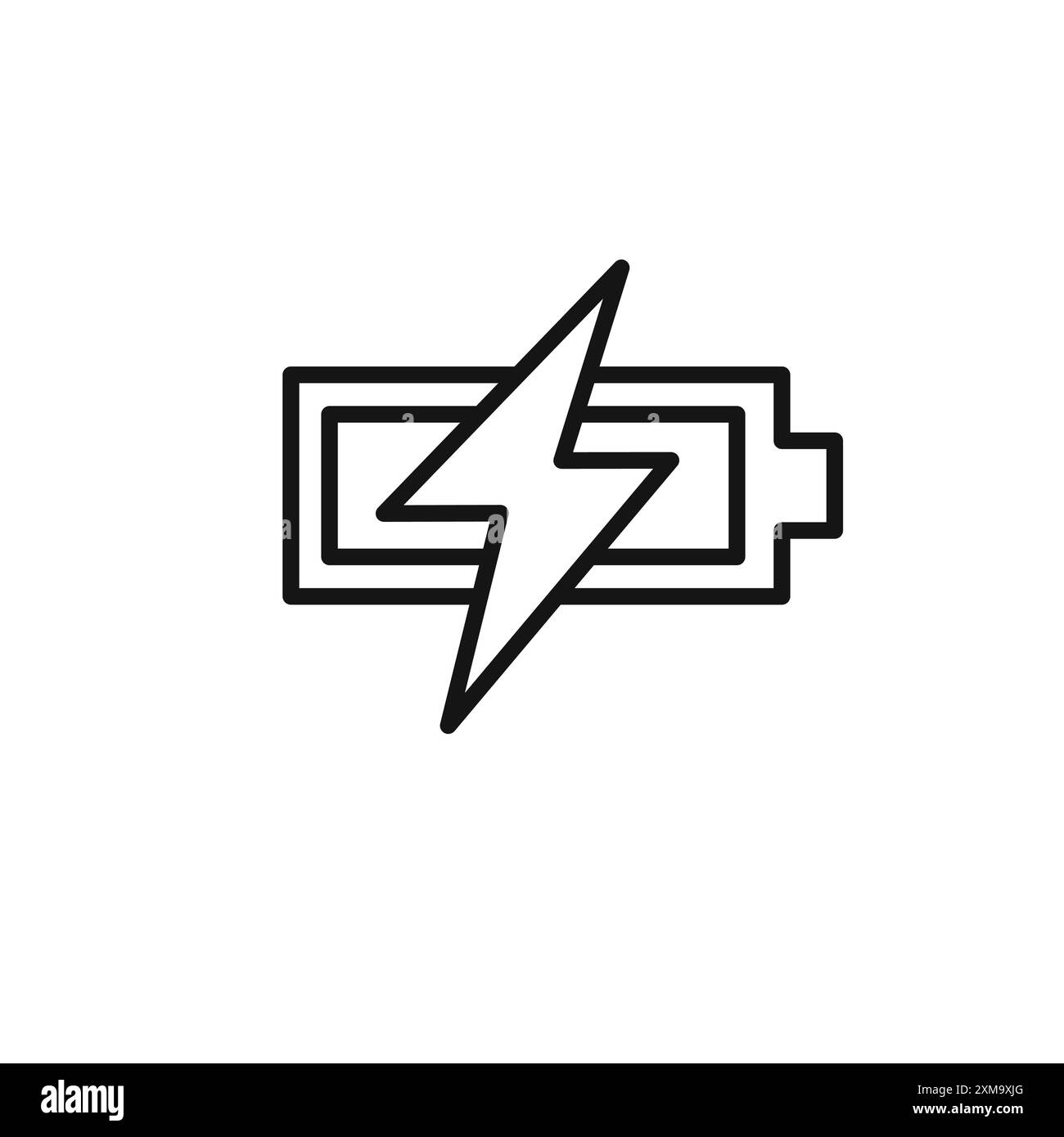 raccolta contorno icona batteria o impostazione in bianco e nero Illustrazione Vettoriale