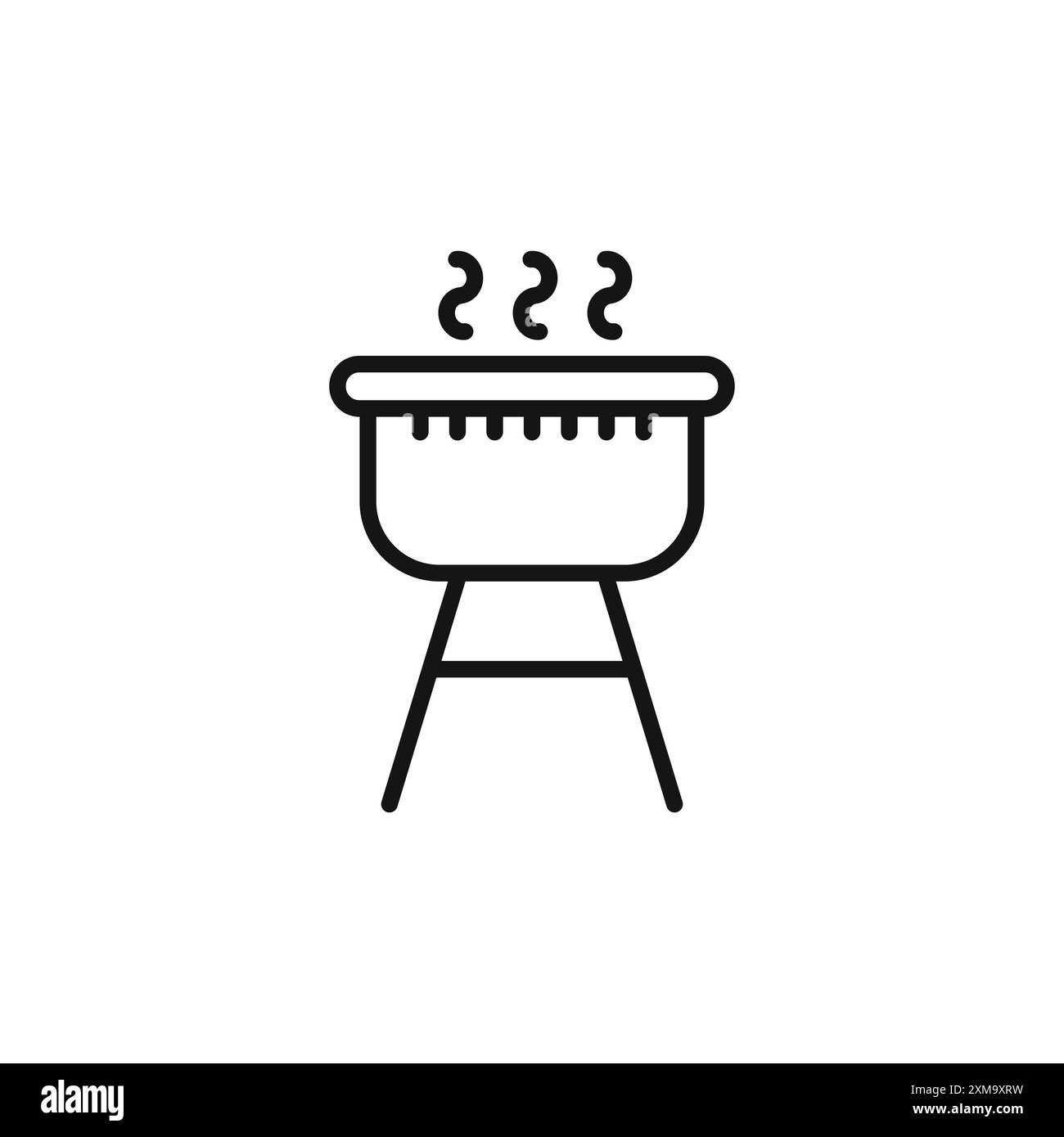 icona del braciere o set con contorno bianco e nero Illustrazione Vettoriale