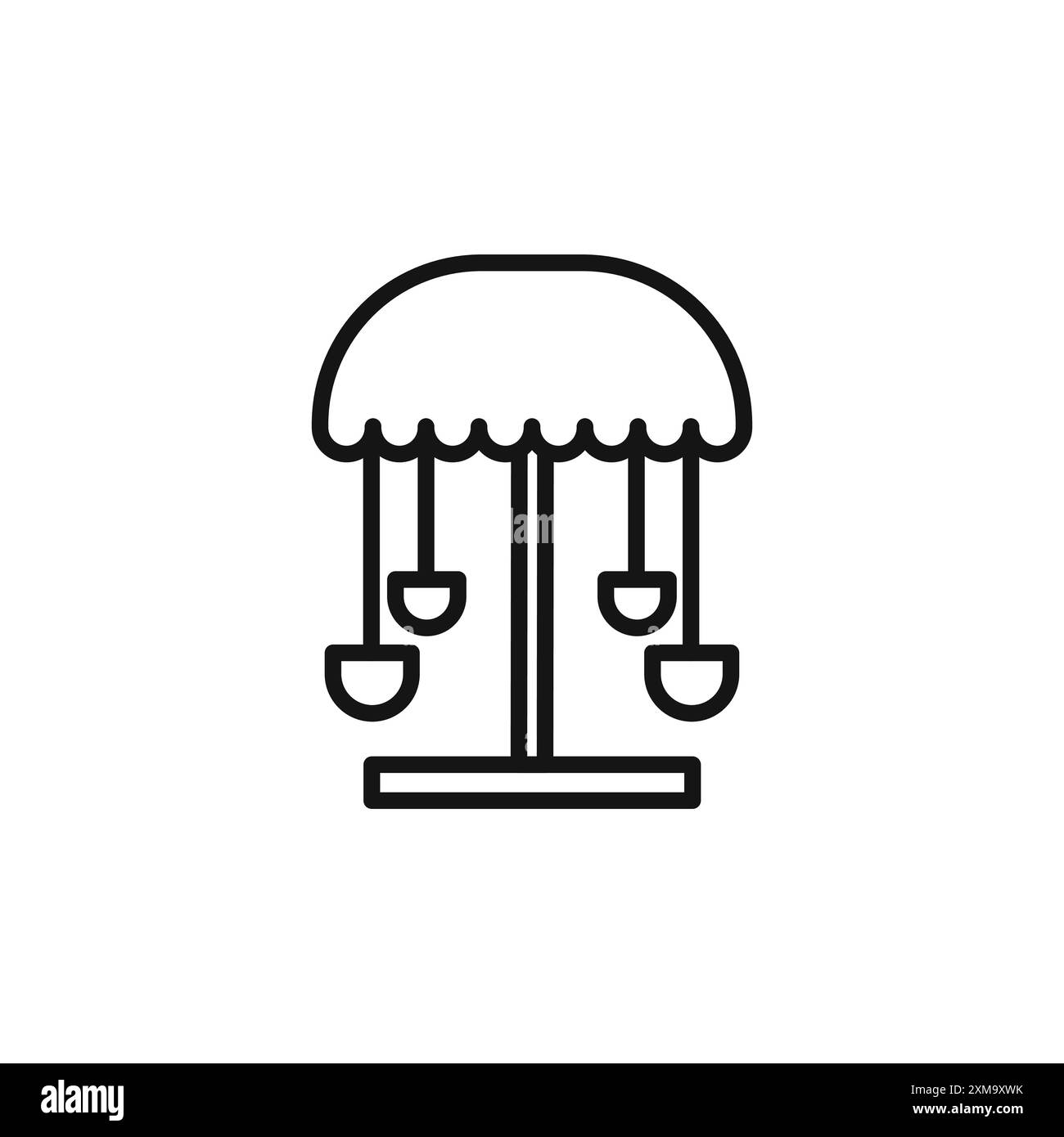 Raccolta contorno icona a carosello o set con contorno in bianco e nero Illustrazione Vettoriale