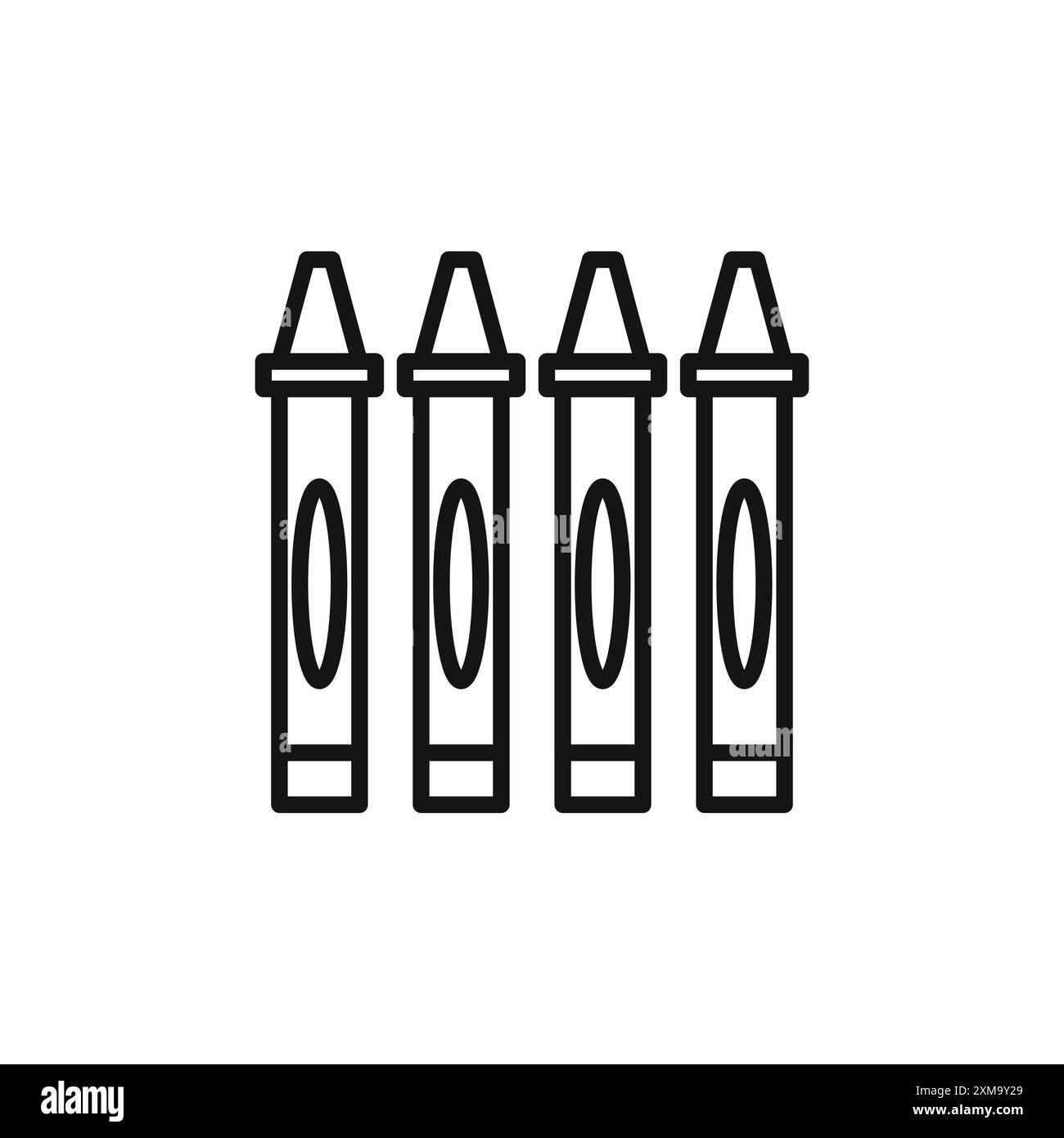 L'icona dei pastelli presenta una collezione o è in bianco e nero Illustrazione Vettoriale