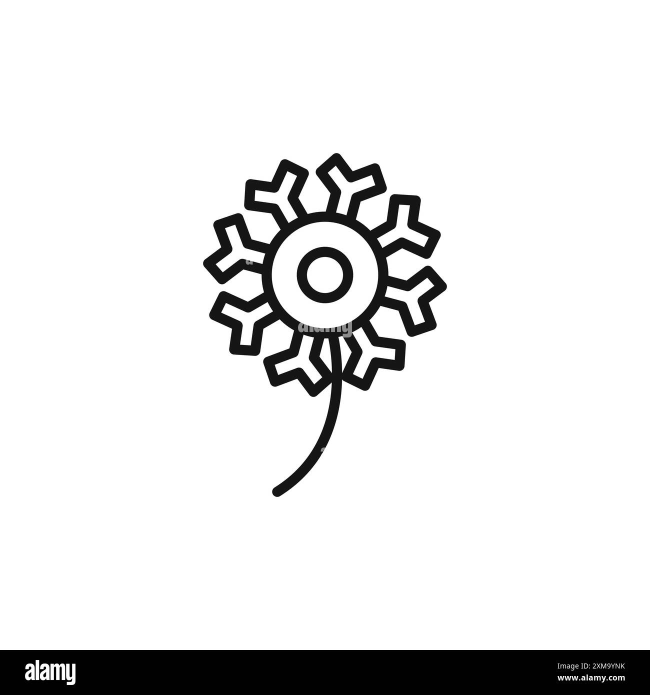 contorno icona dandelion o set in bianco e nero Illustrazione Vettoriale