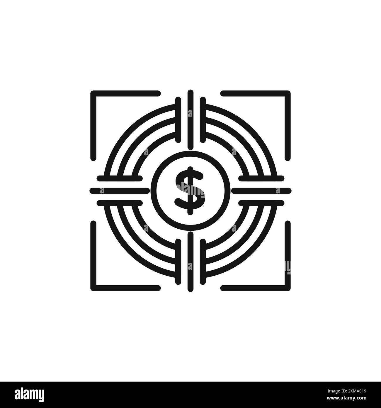 Collezione di profili icona di ricerca fondi o in bianco e nero Illustrazione Vettoriale