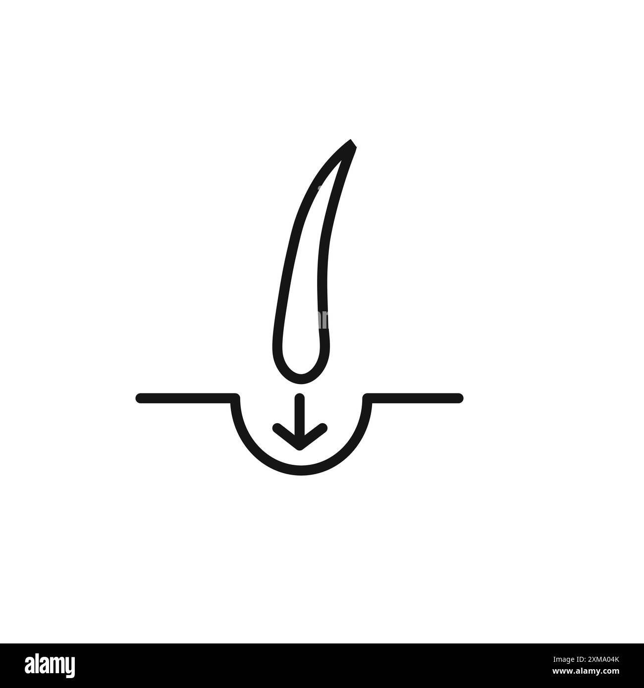 raccolta contorno icona trapianto di capelli o set con contorno in bianco e nero Illustrazione Vettoriale