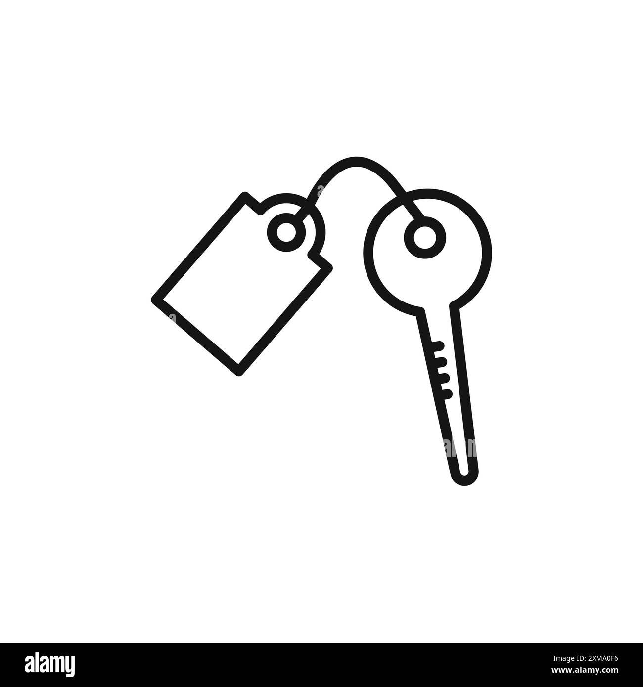 L'icona del portachiavi delinea la collezione o è impostata in bianco e nero Illustrazione Vettoriale