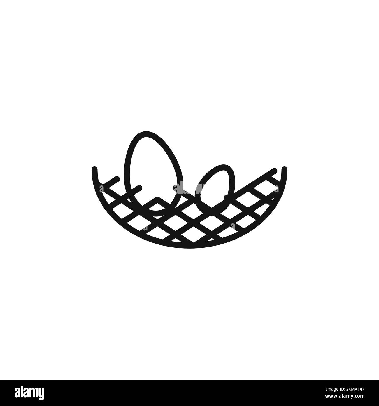 Nest Icon outline Collection o set in bianco e nero Illustrazione Vettoriale