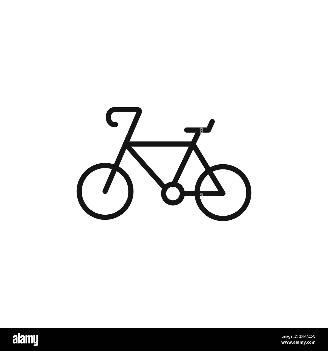 Icona bici da strada con contorno collezione o con contorno bianco e nero Illustrazione Vettoriale