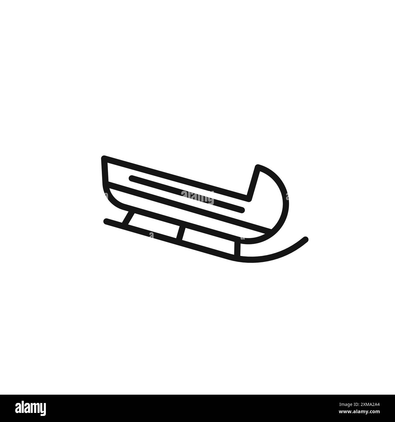 La raccolta dei contorni dell'icona della slitta o in bianco e nero Illustrazione Vettoriale