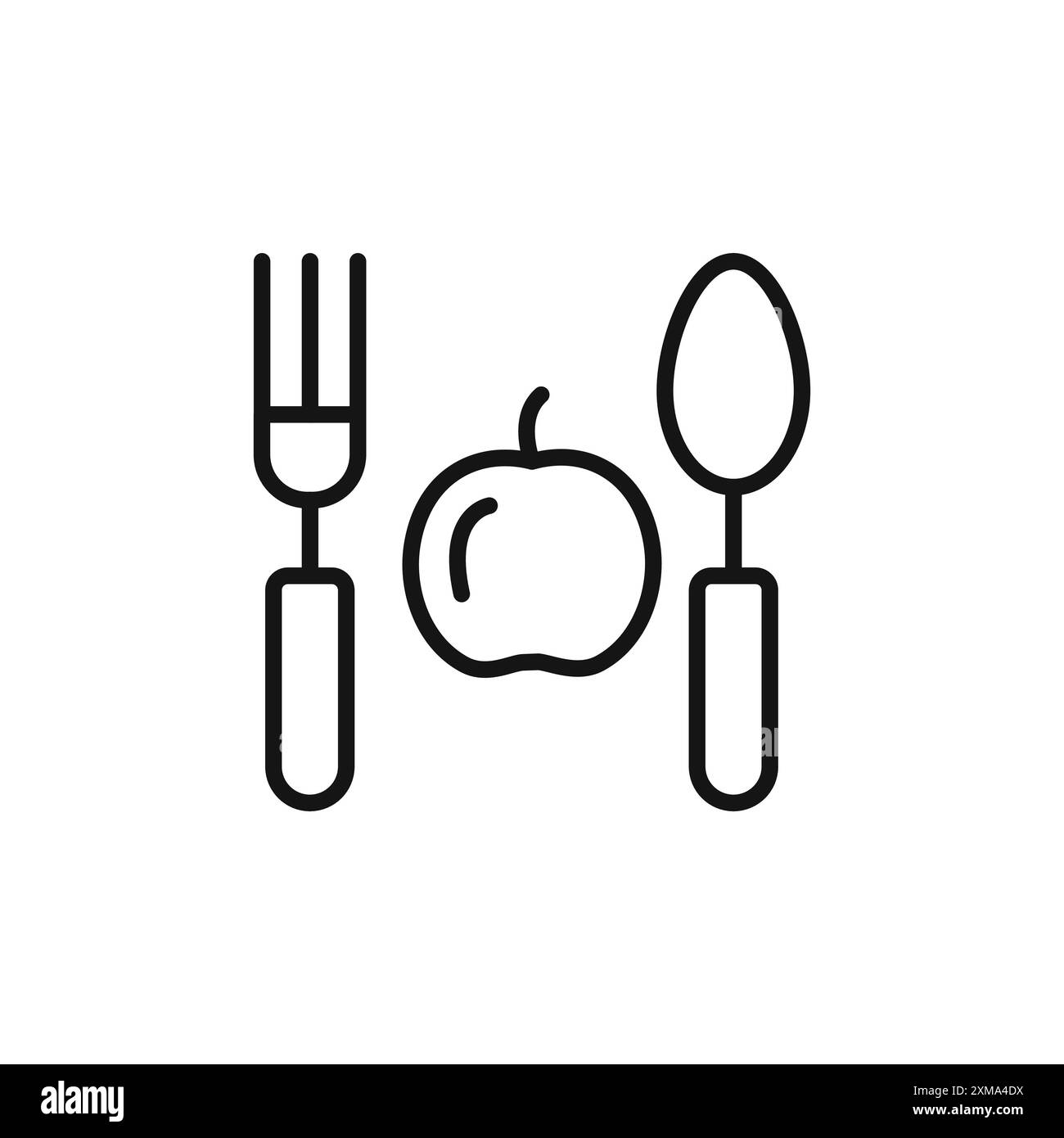 l'icona del cibo vegetariano delinea la collezione o in bianco e nero Illustrazione Vettoriale