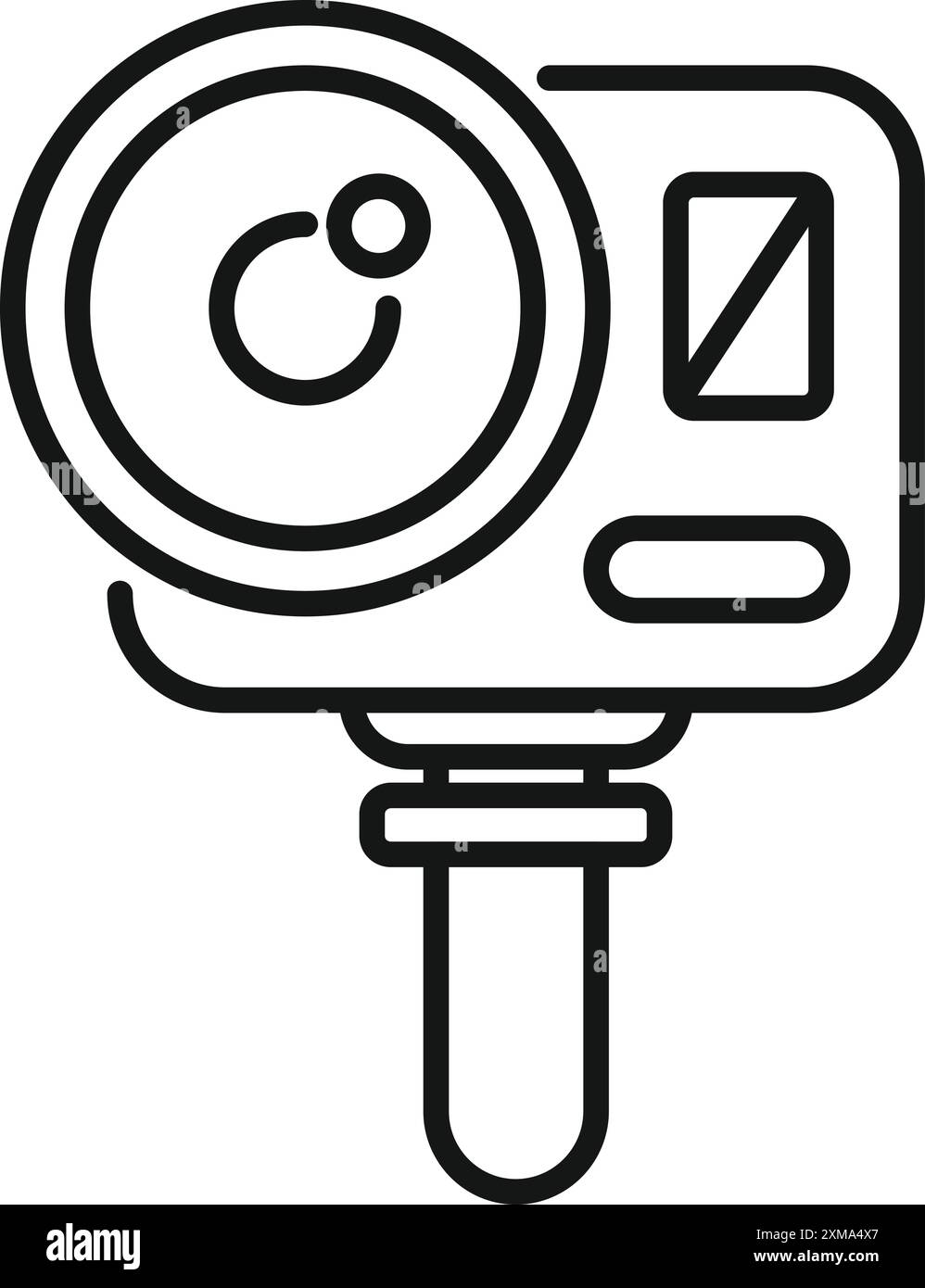 Action camera con obiettivo grandangolare, pronta a riprendere momenti emozionanti Illustrazione Vettoriale