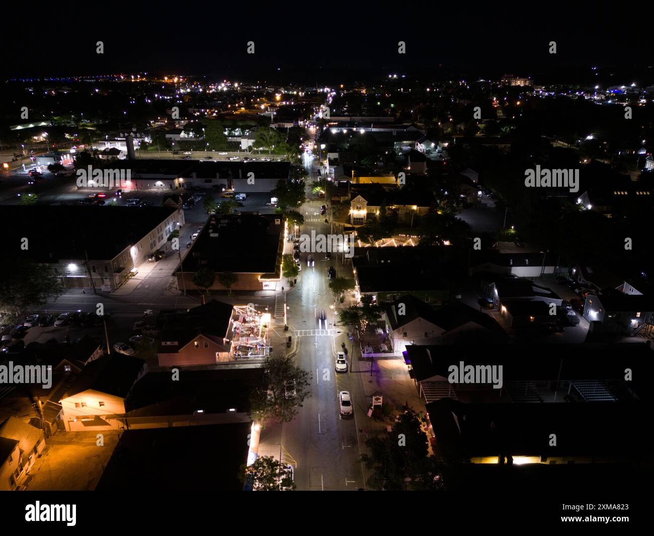 Foto aerea notturna Hyannis Cape Cod Massachusetts 2024 Foto Stock