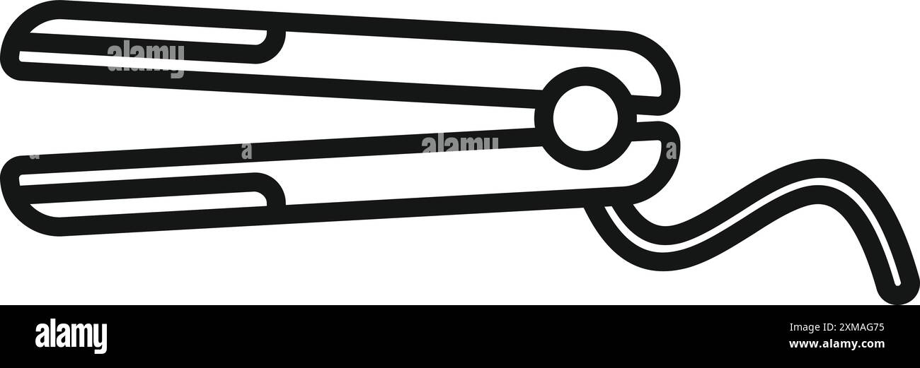 Icona della piastra per capelli che rappresenta il concetto di parrucchiere e acconciatura per scopi di bellezza Illustrazione Vettoriale