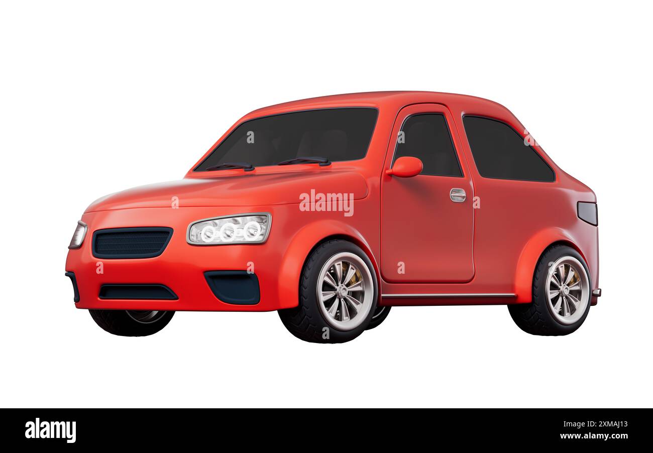 Auto in stile 3D realistico, rendering 3D. Illustrazione 3D. Foto Stock