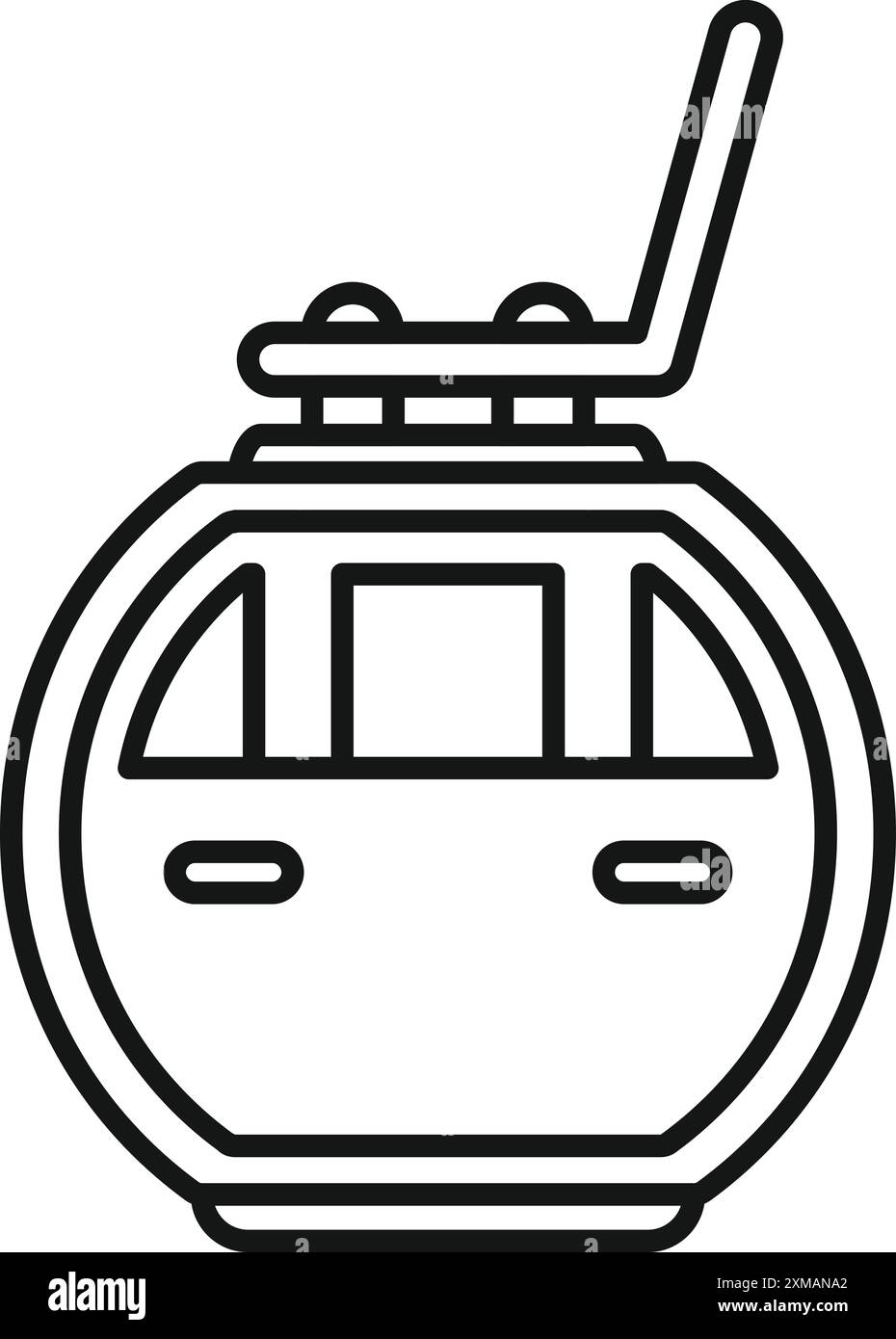 Icona di una cabina funicolare che si muove verso l'alto, progettata per applicazioni Web e mobili Illustrazione Vettoriale