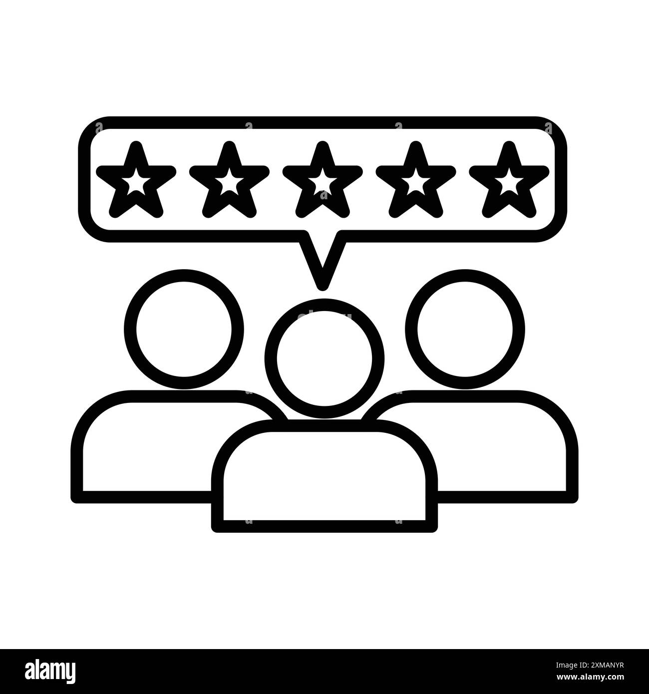 Icona feedback logo lineare Set di marchi in bianco e nero per il Web Illustrazione Vettoriale