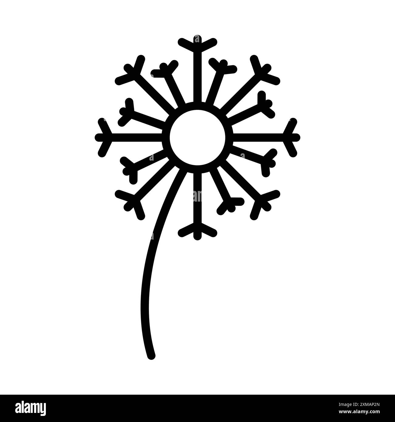 logo lineare dandelion icon collezione in bianco e nero per il web Illustrazione Vettoriale