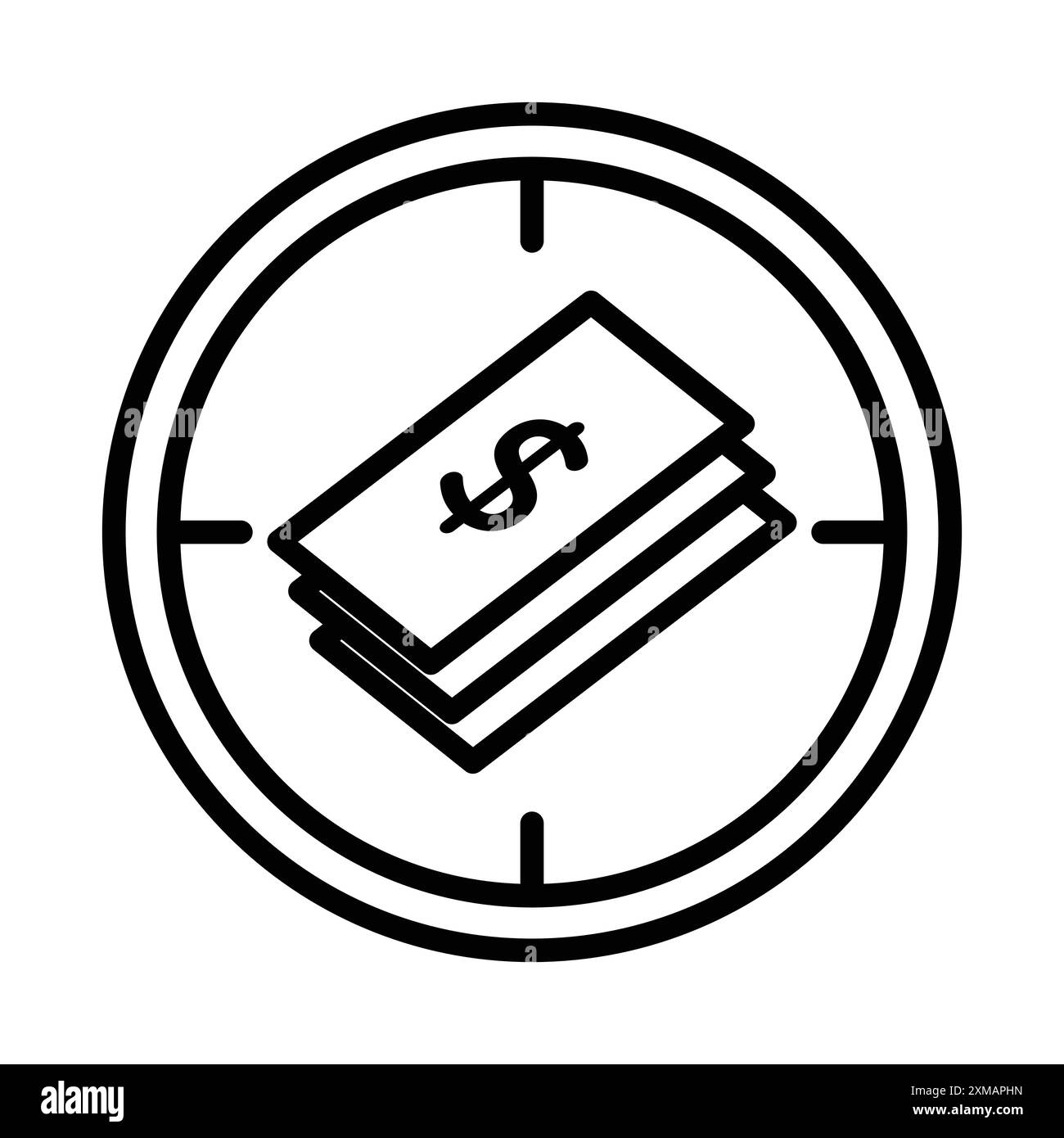 Icona di ricerca fondi logo lineare collezione in bianco e nero per il Web Illustrazione Vettoriale