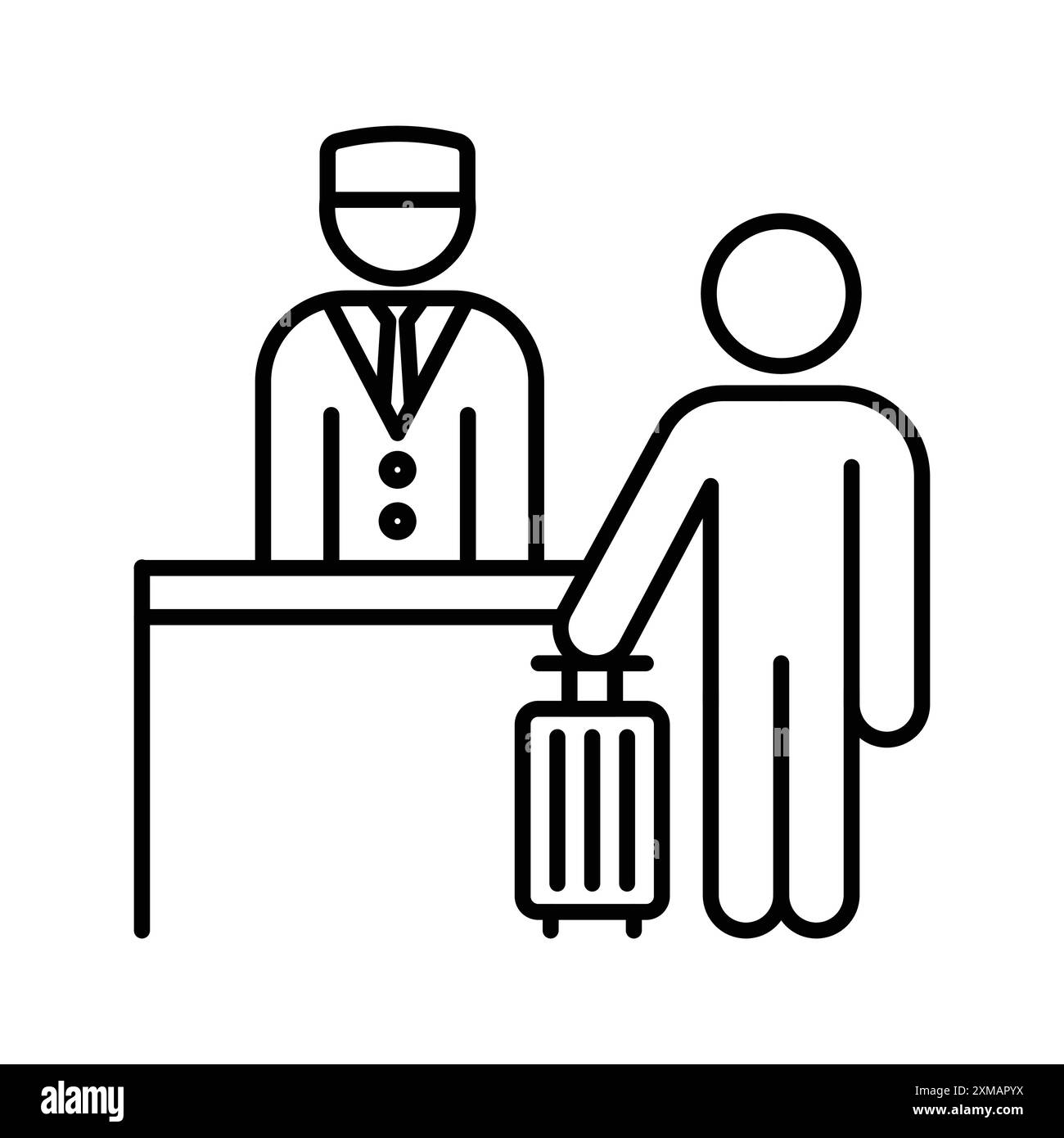 Icona del settore alberghiero marchio lineare collezione in bianco e nero per il Web Illustrazione Vettoriale